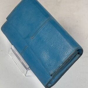 Tod’s Blue and beige long wallet. Leather Wallet Clutch